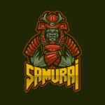 Placeit - Logo Maker for Gamers Featuring an Evil Samurai Warrior Illustration