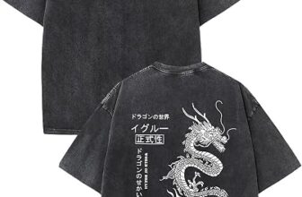 UOUA Men’s Graphic Tees Washed Oversized Short Sleeve T-Shirts