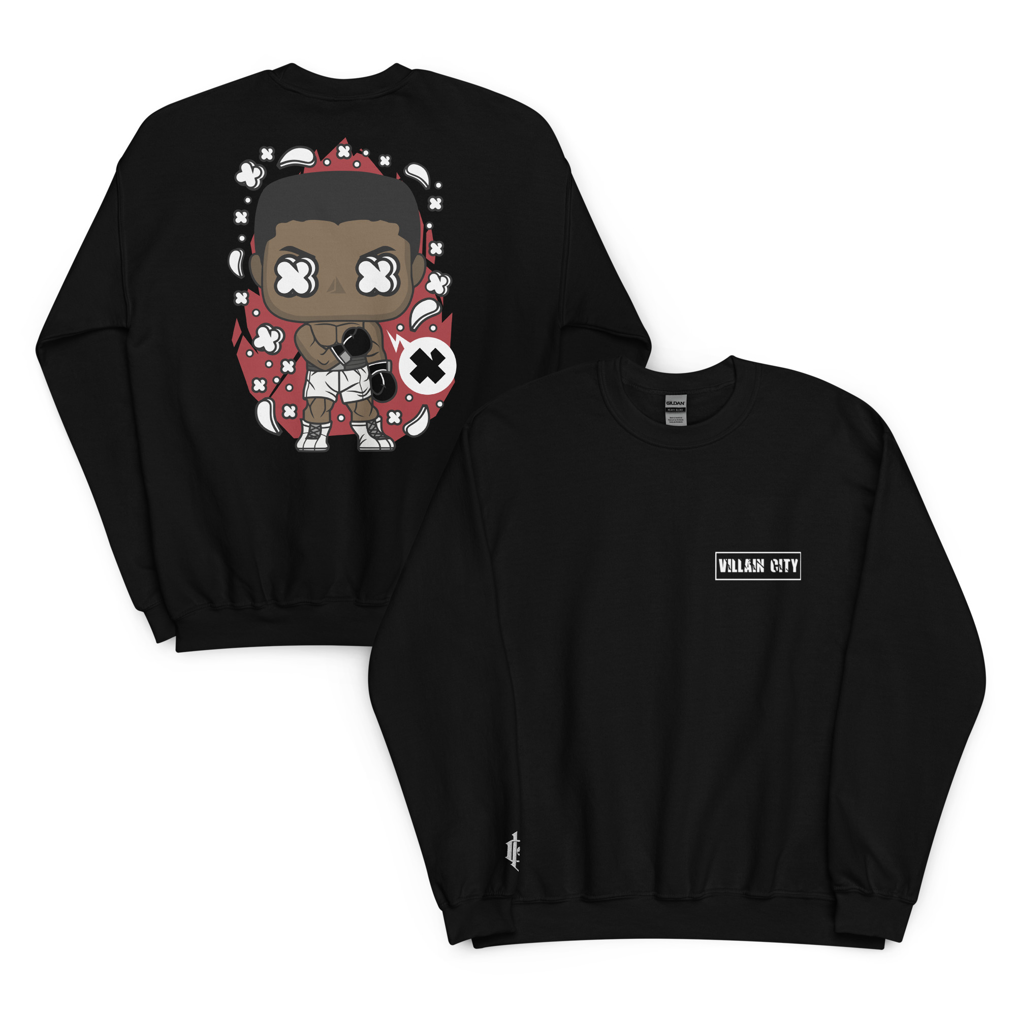 Unisex Boxing Villain Sweatshirt (Front & Back)